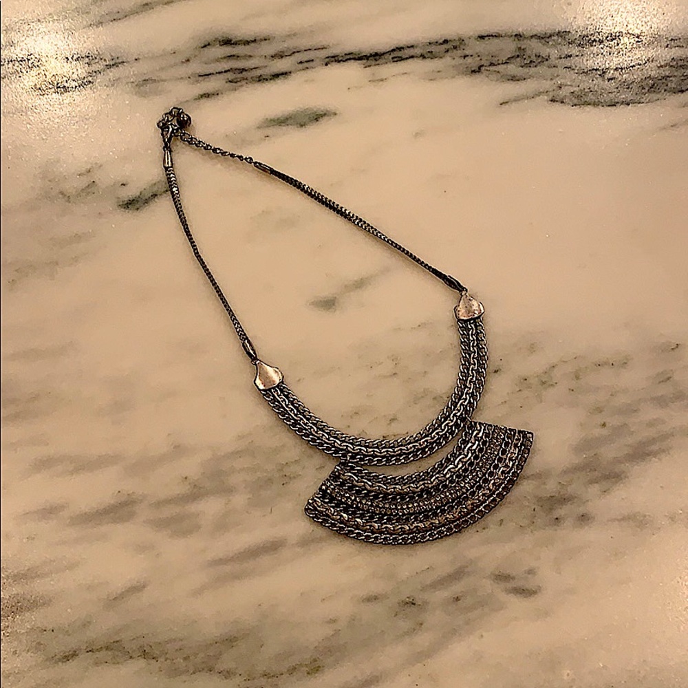 Silver choker necklace